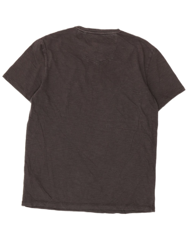 Camiseta gráfica para hombre Fat Face Top mediano de algodón negro