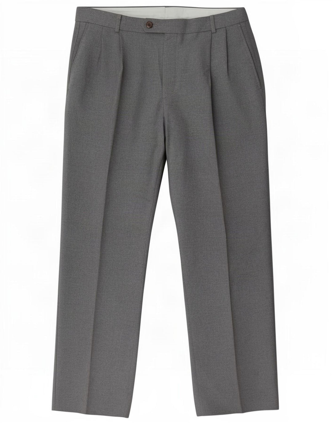 Farah Pantalones de traje con pinzas para hombre W34 L31 Poliéster gris