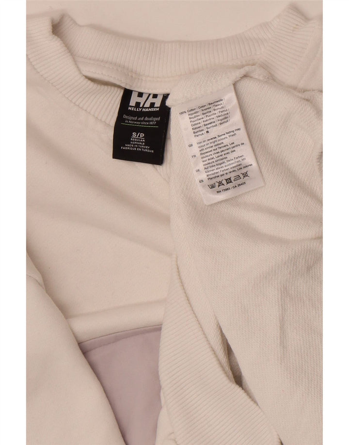 Helly Hansen Hombre Sudadera Gráfica Jumper Small Blanco Colorblock Algodón