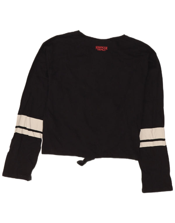 Benetton Top Gráfico Manga Larga para Niña 13-14 Años 3XL Negro