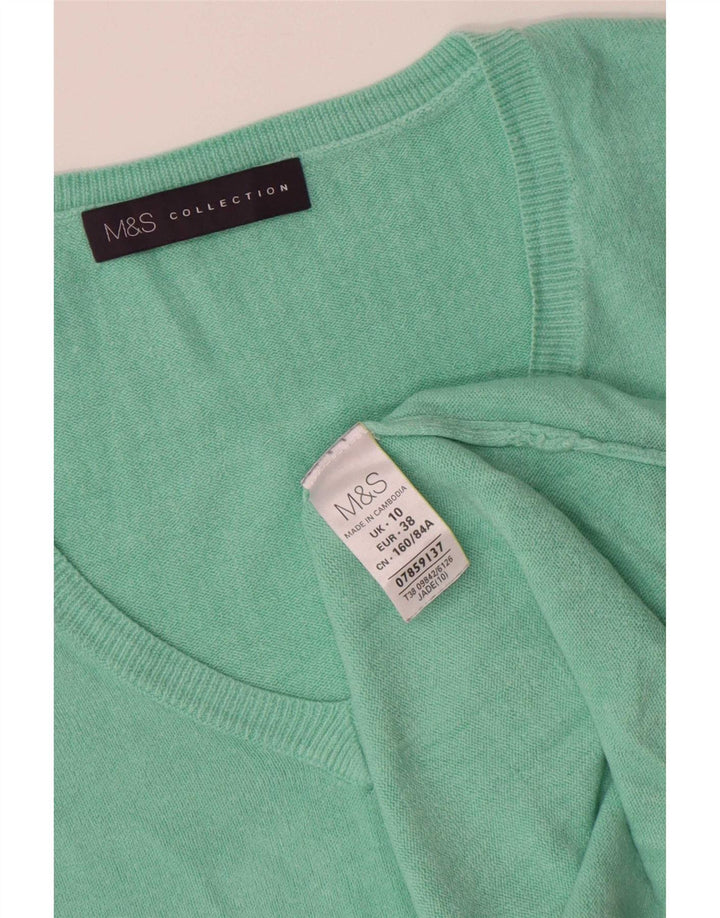 Marks & Spencer Suéter tipo jersey de gran tamaño con cuello en V para mujer UK 10 Small Green