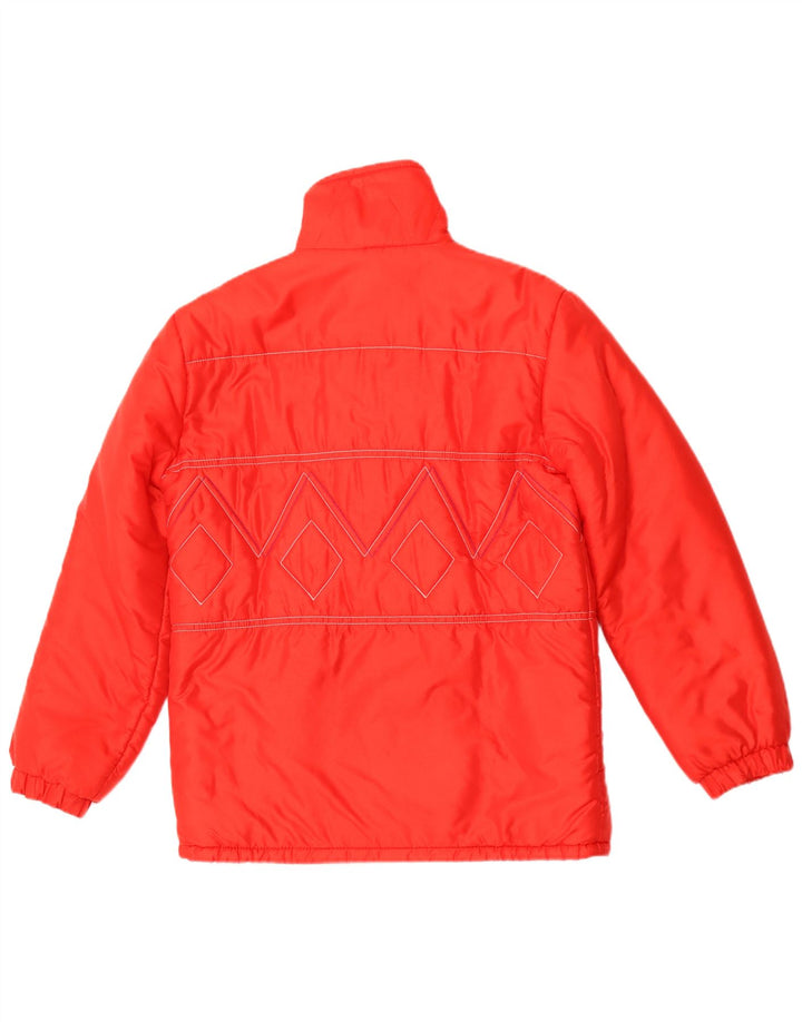 Vintage hombres chaqueta acolchada Reino Unido 36 pequeño rojo geométrico