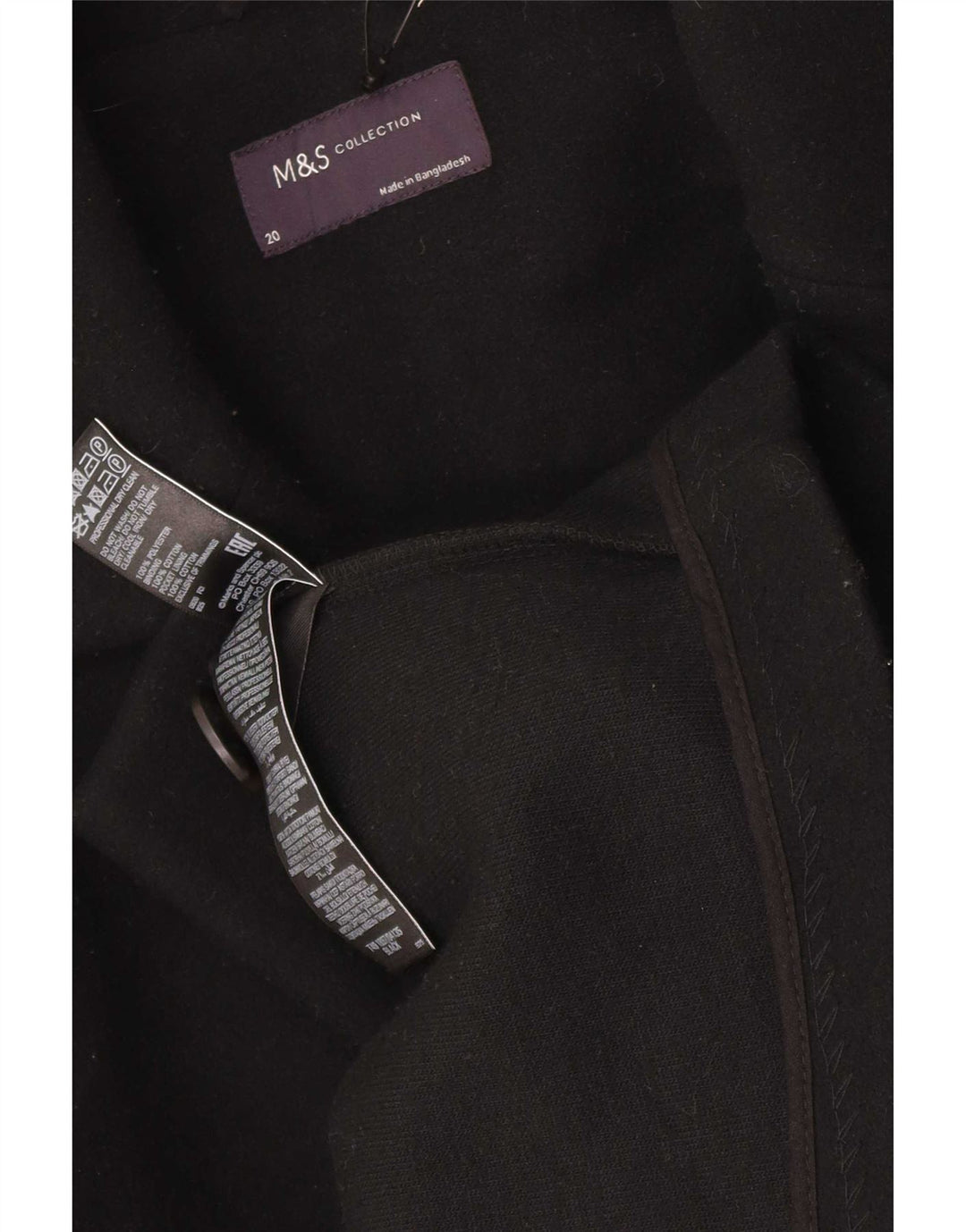 Marks & Spencer Abrigo para mujer UK 20 2XL Poliéster negro