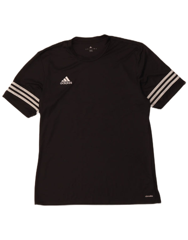 Adidas Mens Climalite Camiseta Top Grande Negro Poliéster