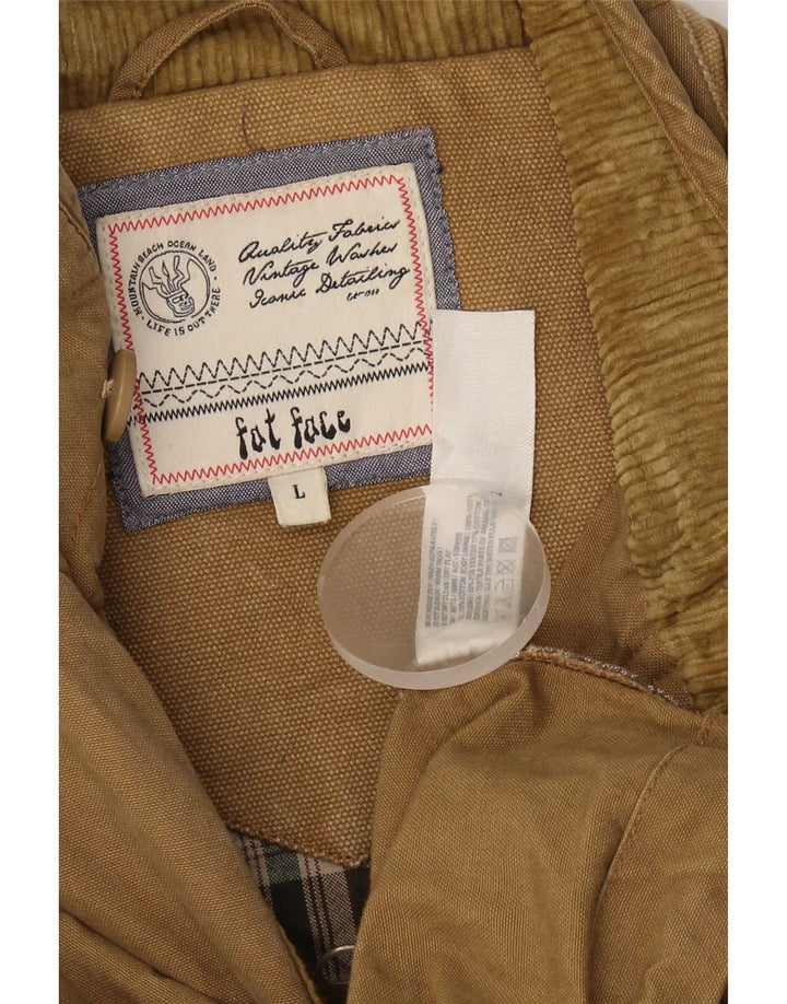 Chaqueta militar para hombre Fat Face UK 40 Large Algodón beige