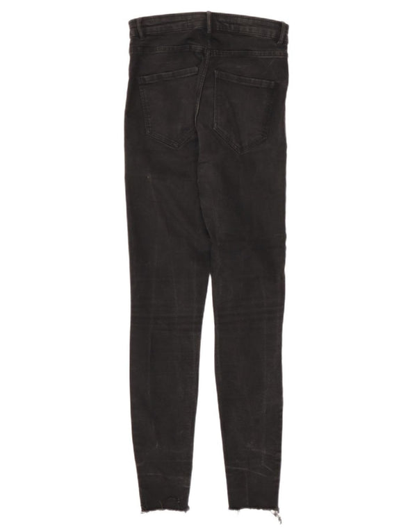Zara Jeans Ajustados Desgastados para Mujer EU 38 Small W28 L28 Algodón Negro