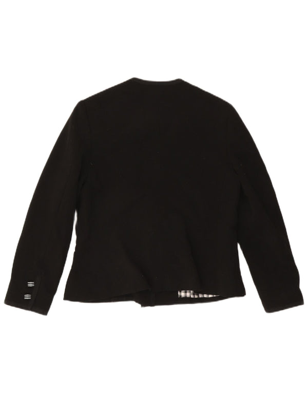 Vintage mujer 5 botones Blazer chaqueta Reino Unido 12 medio negro