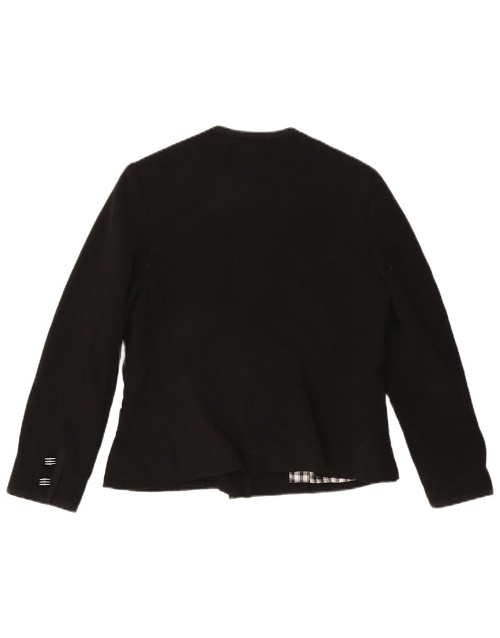 Vintage mujer 5 botones Blazer chaqueta Reino Unido 12 medio negro