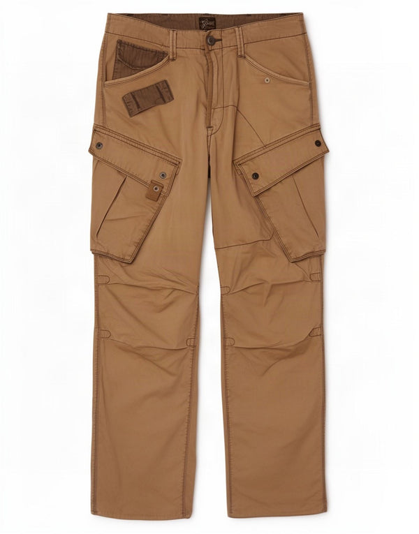 G-Star Pantalones cargo rectos gráficos para hombre W30 L28 Algodón marrón