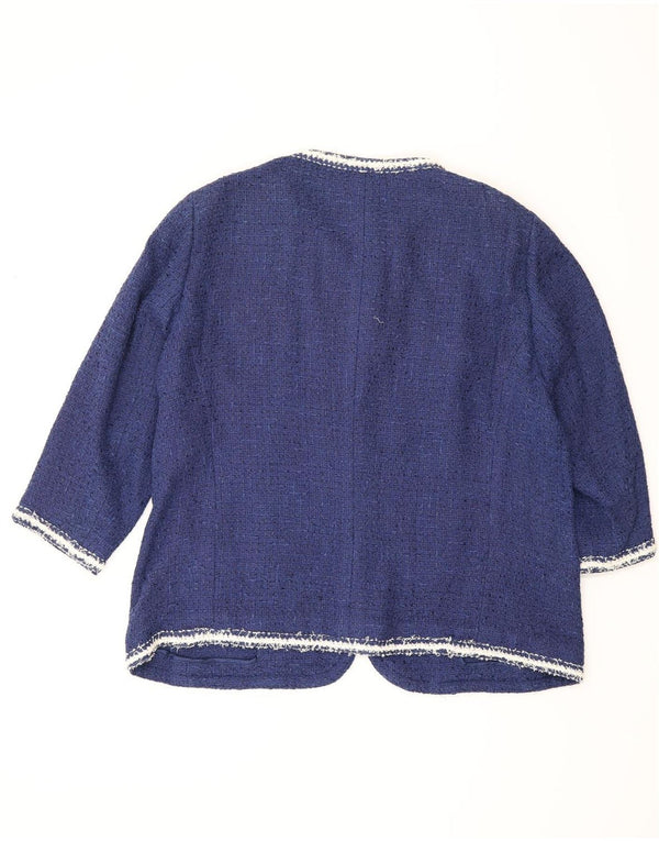 Luisa Spagnoli Chaqueta Blazer para Mujer Manga 3/4 IT 50 XL Viscosa Azul Marino