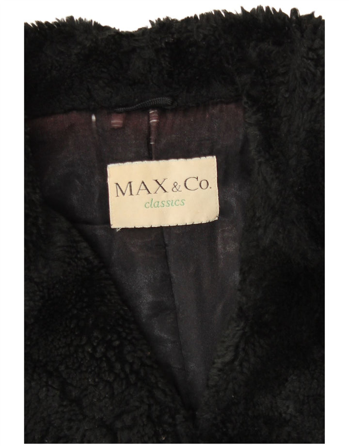 Max & Co. Abrigo cortavientos para mujer UK 42 Mediano Negro