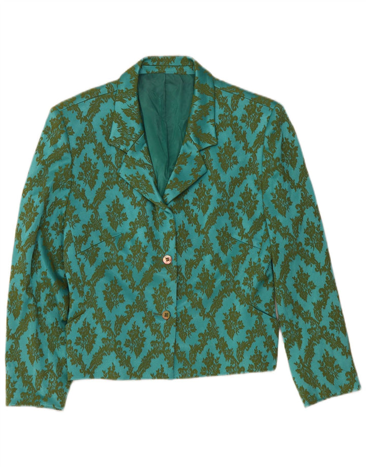 Chaqueta tipo blazer corta con 2 botones para mujer Oilily EU 38 Medium Turquesa Paisley