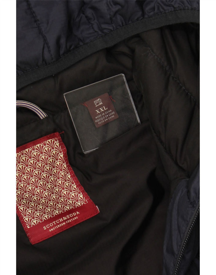 SCOTCH & SODA Chaleco acolchado con capucha para mujer UK 20 2XL Azul marino