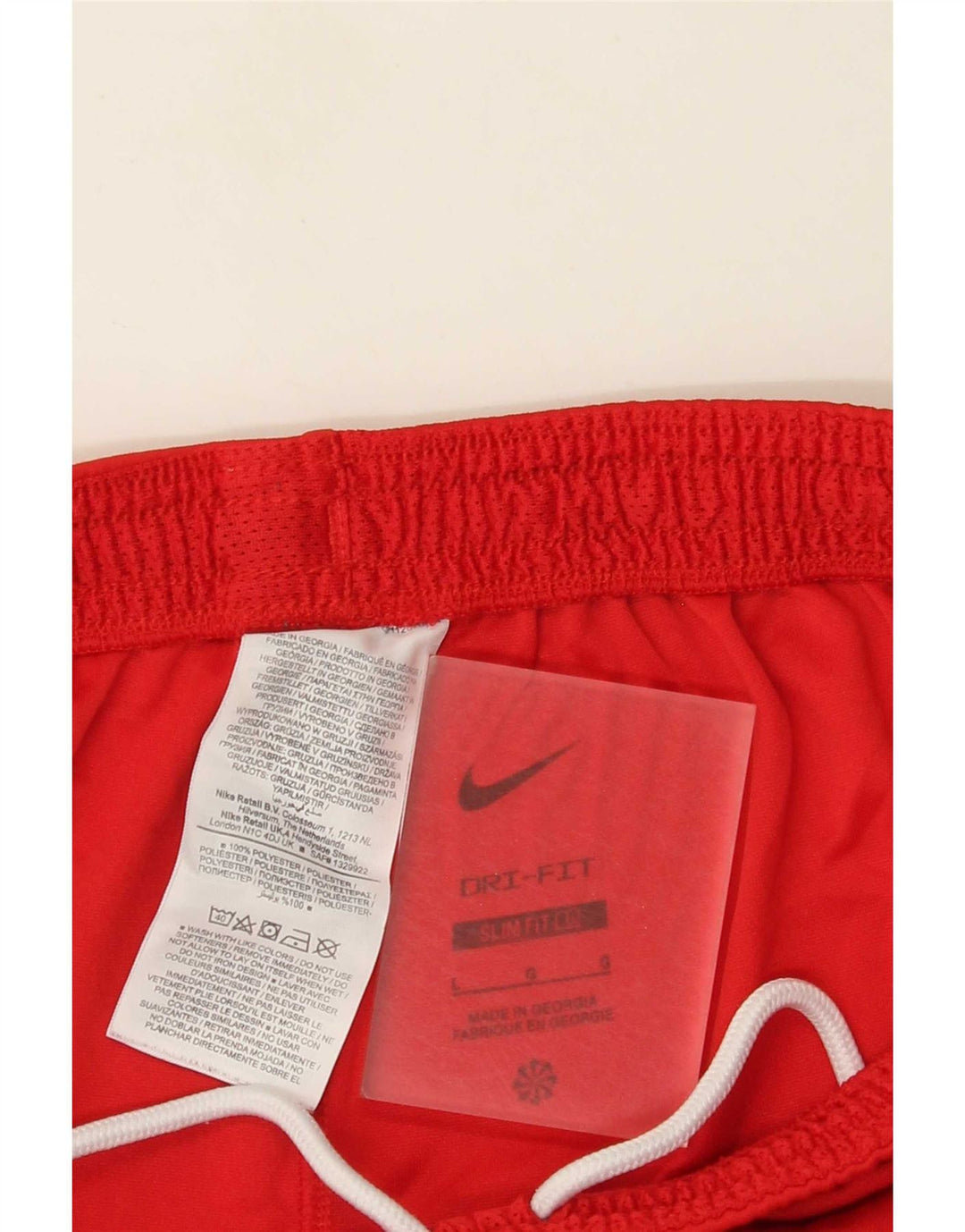 Nike Pantalones cortos deportivos Dri Fit Slim para hombre, poliéster rojo grande