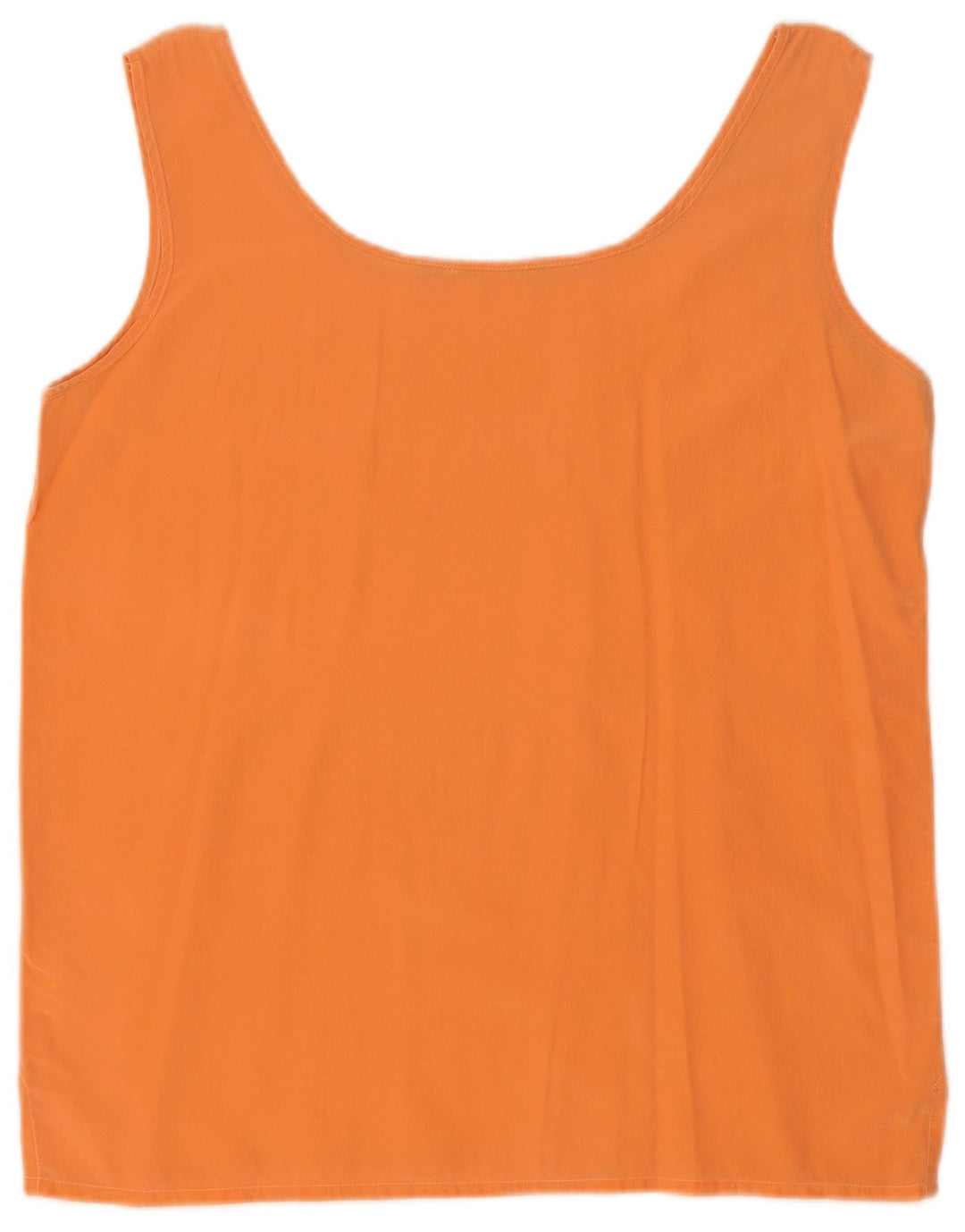 Vintage mujer blusa sin mangas Top Reino Unido 14 seda naranja mediana