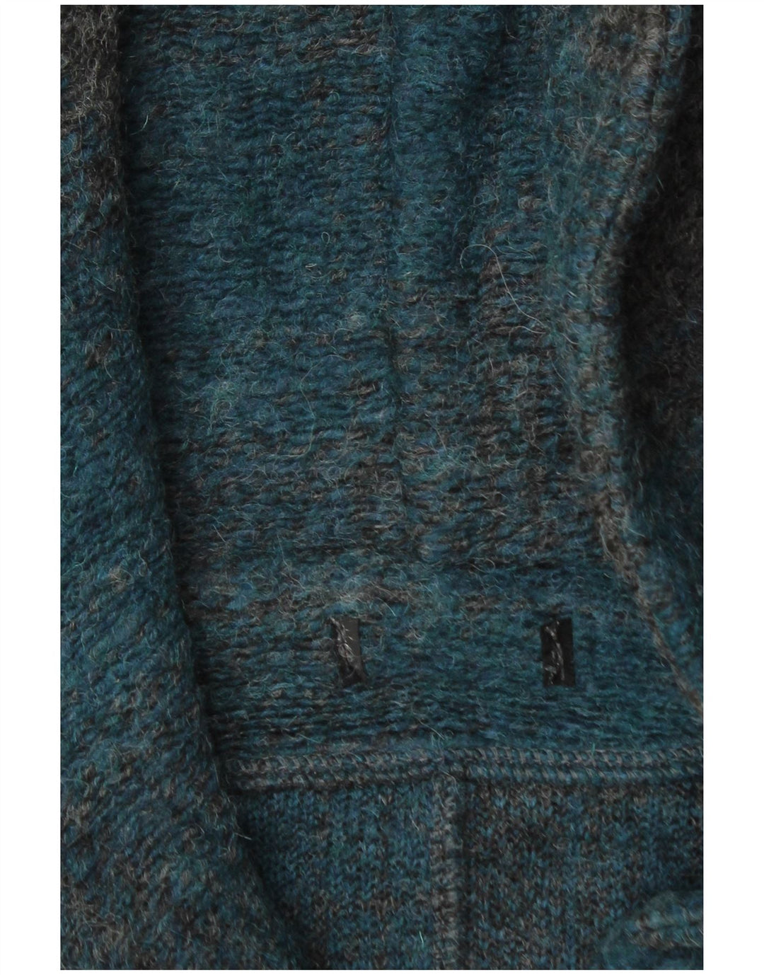 Vintage mujer con capucha Duffle abrigo Reino Unido 16 gran cheque turquesa