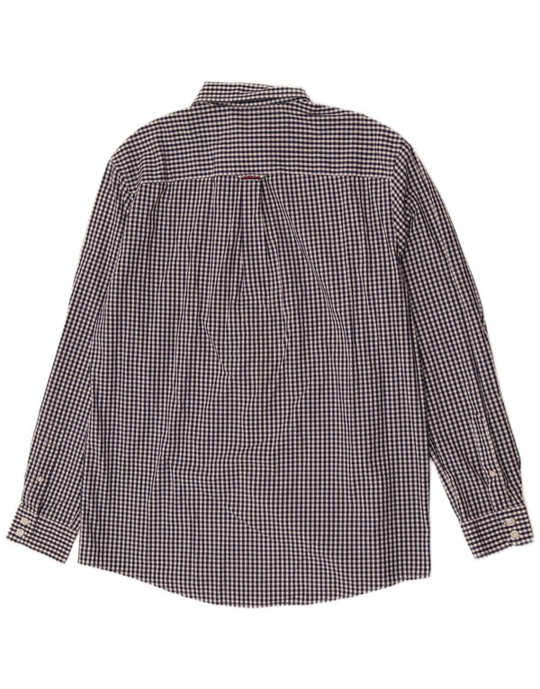 Crew Clothing Camisa de corte clásico para hombre Algodón a cuadros azul marino grande