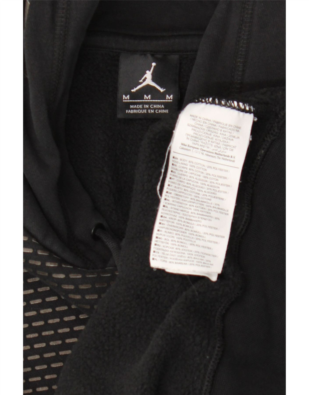 Jordan Hombre Sudadera Con Capucha Gráfica Jersey De Algodón Negro Mediano