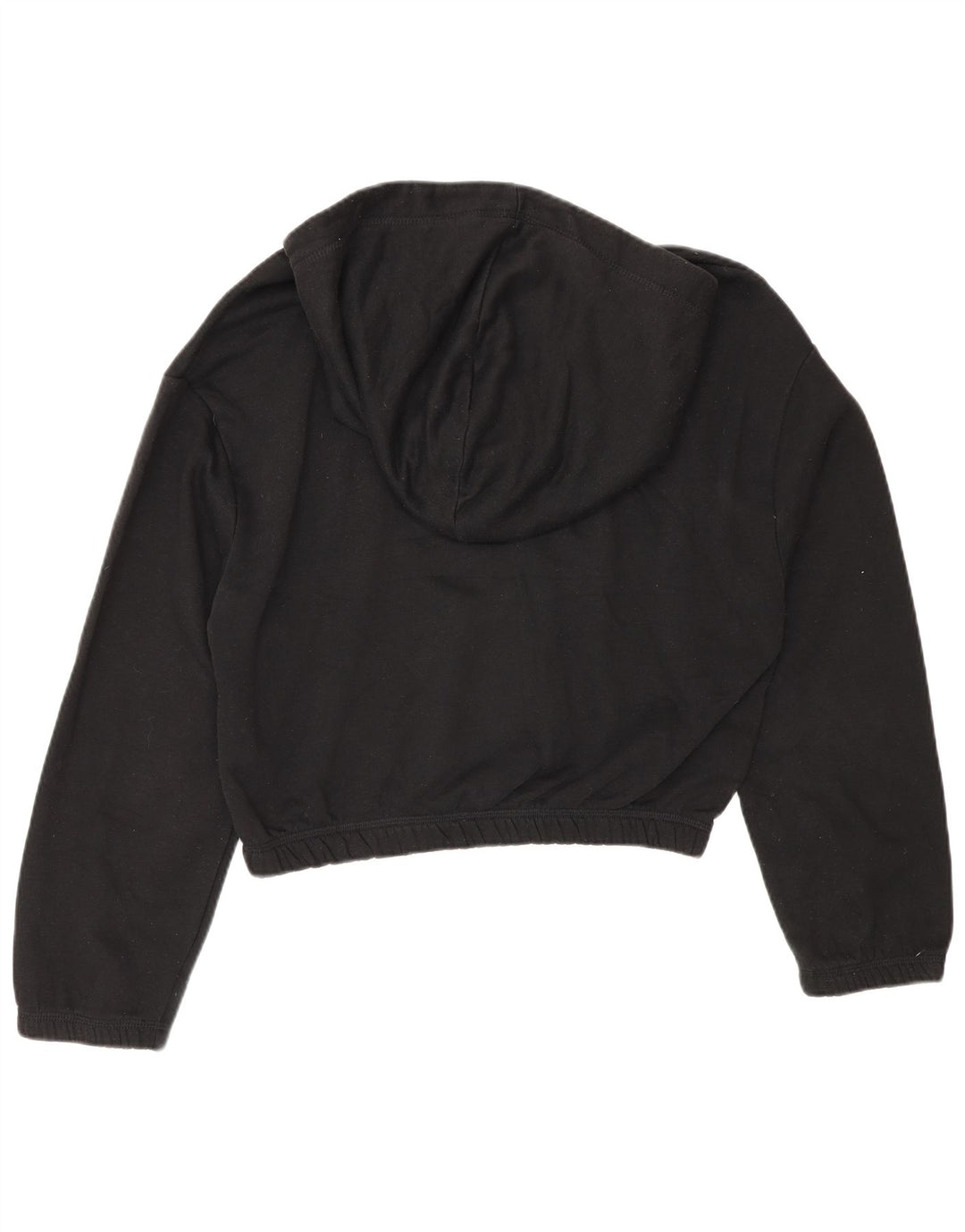 Zara Mujer Crop Sudadera con Capucha Jersey UK 40 Mediano Negro