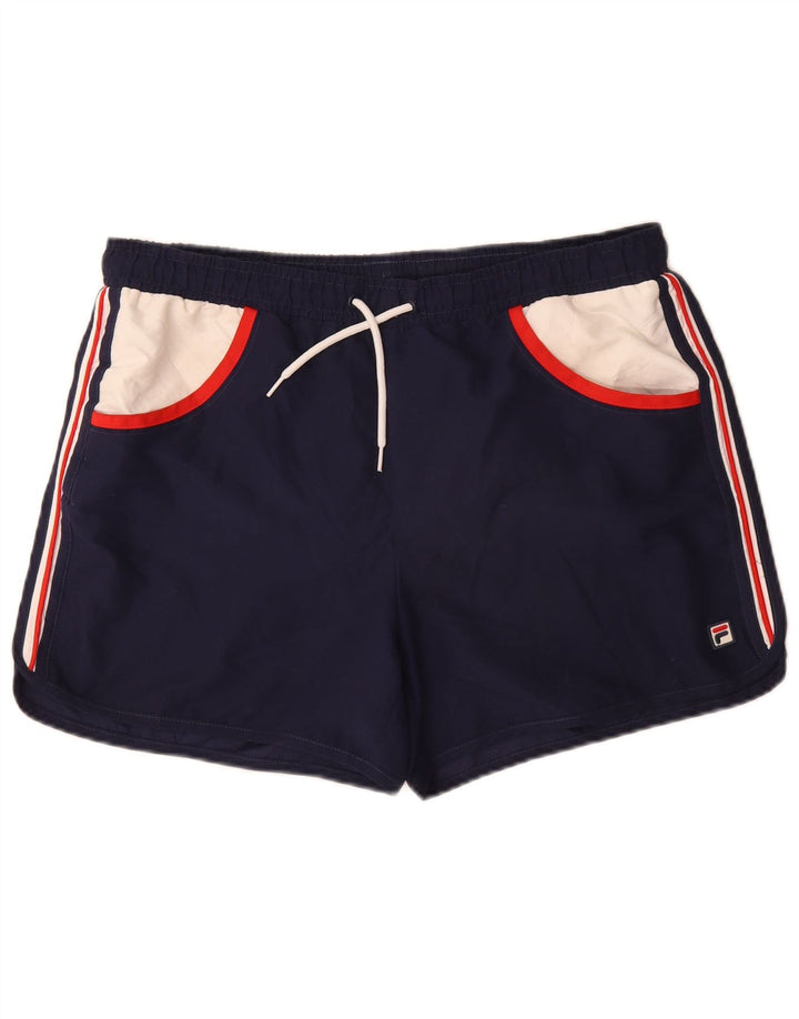 Fila - Bañador para hombre, talla grande, color azul marino, poliéster