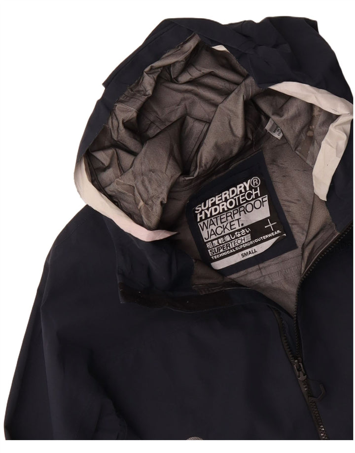 SUPERDRY Chaqueta impermeable con capucha para hombre UK 36 Small Azul marino Poliéster