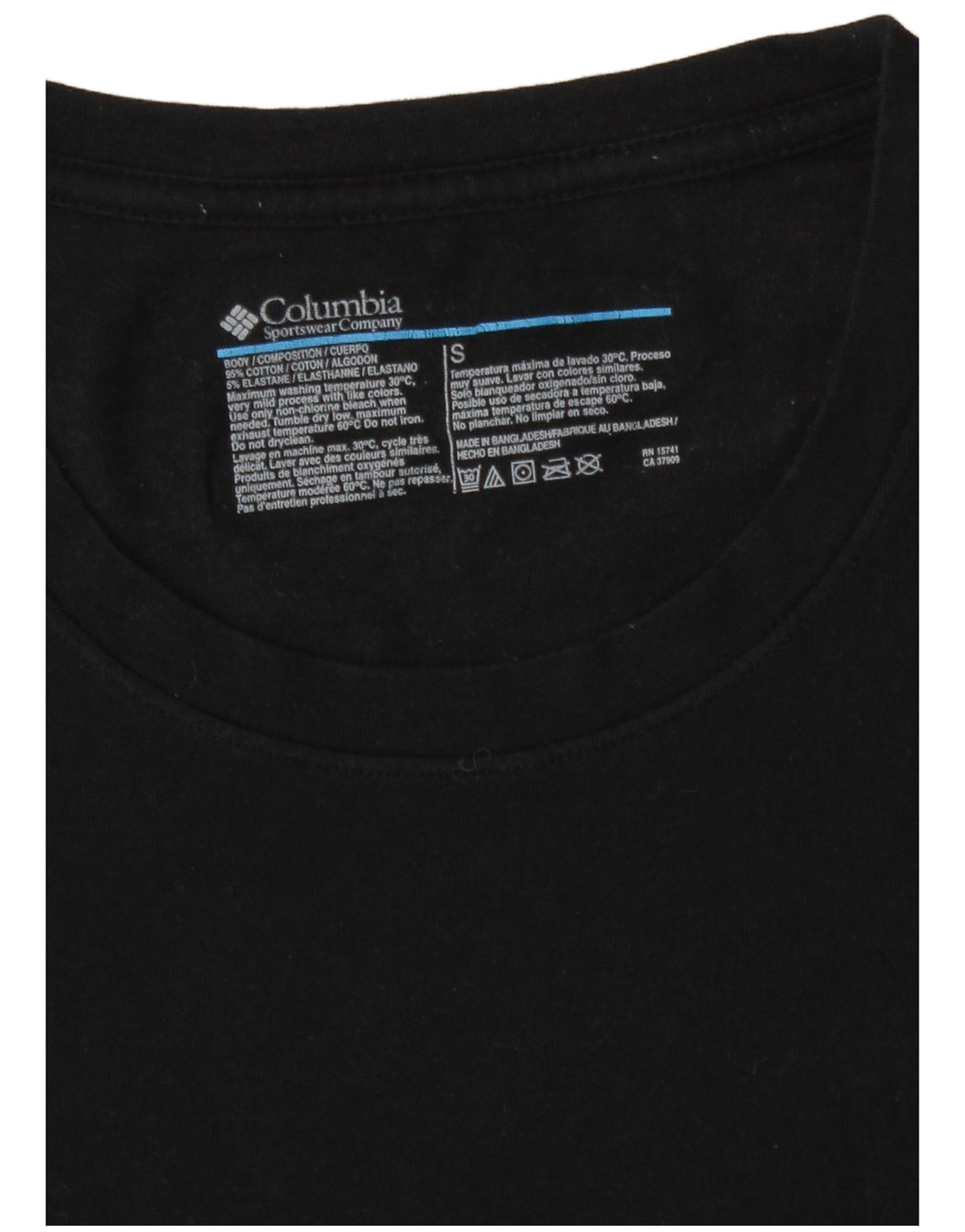 Columbia - Camiseta para hombre, talla pequeña, algodón negro