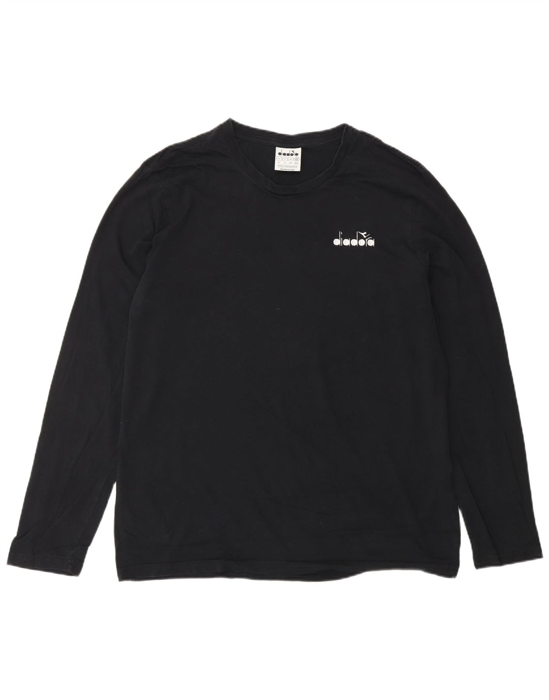 DIADORA Hombre Top Manga Larga Grande Negro