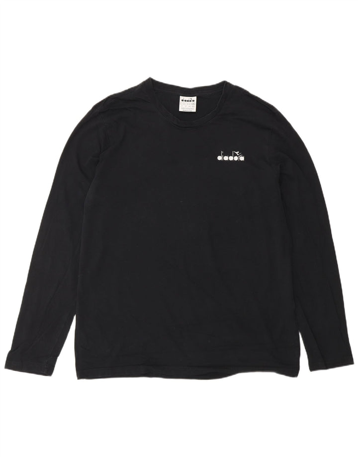 DIADORA Hombre Top Manga Larga Grande Negro