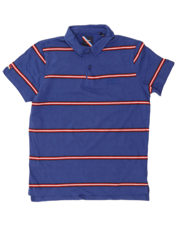 Superdry Polo Para Hombre XL De Algodón A Rayas Azul Marino