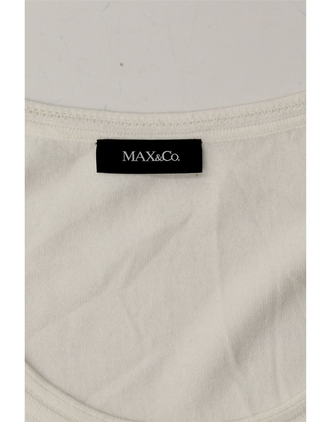 MAX & CO. Womens 3/4 Sleeve Boat Neck Jumper Sweater UK 14 Medium White Vintage Max & Co. and Second-Hand Max & Co. from Messina Hembry 