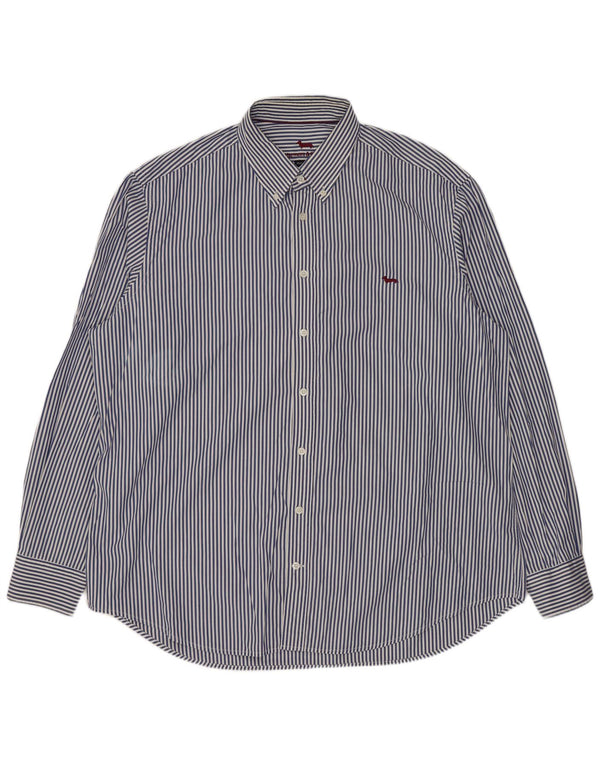 Harmont & Blaine Camisa de corte regular para hombre 3XL Algodón a rayas azules
