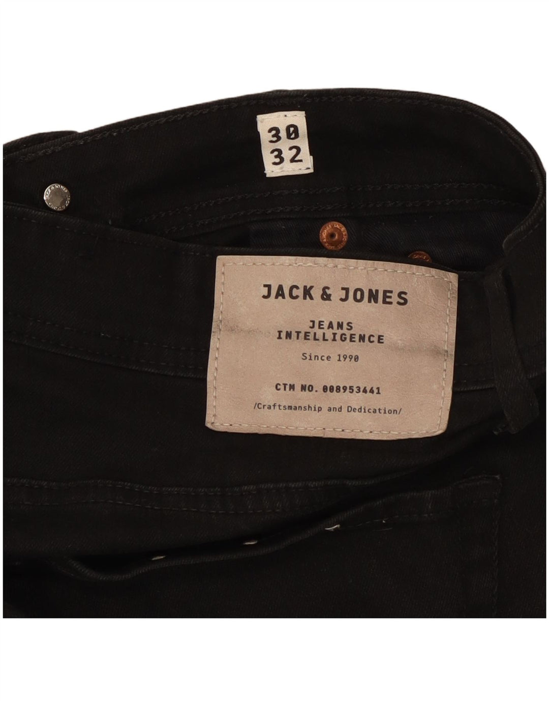 Jack & Jones Hombres Tim W30 L32 Algodón Negro