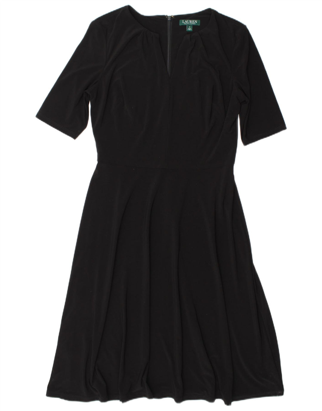 Ralph Lauren Vestido de línea A para mujer US 8 Mediano Negro Poliéster