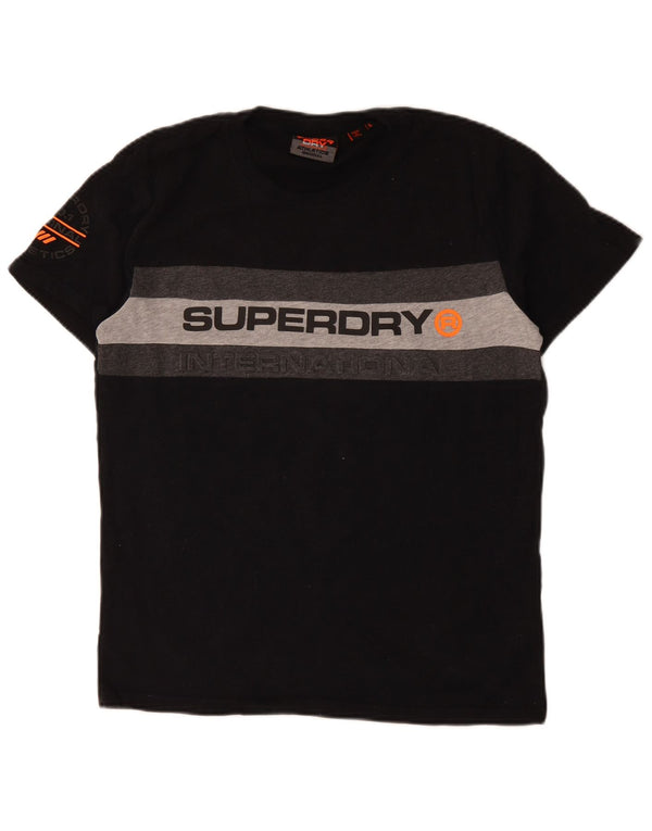 Superdry Camiseta gráfica para hombre Top XL de algodón con bloques de color negro