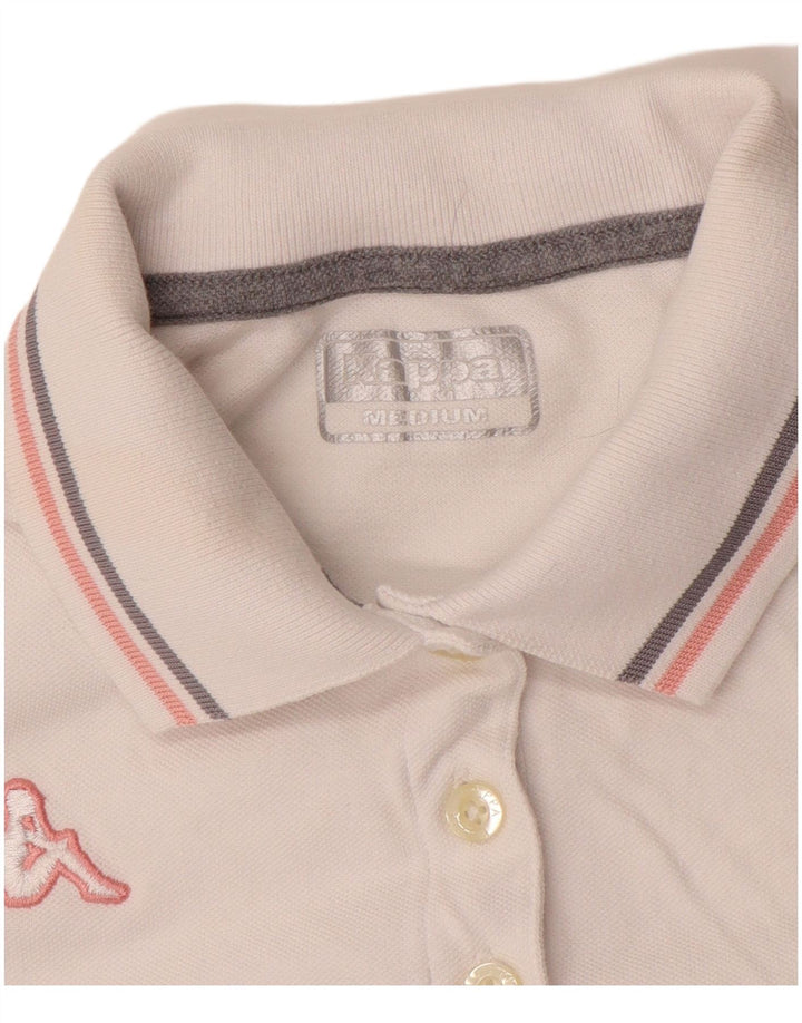 KAPPA Polo para mujer UK 12 Medium Blanco