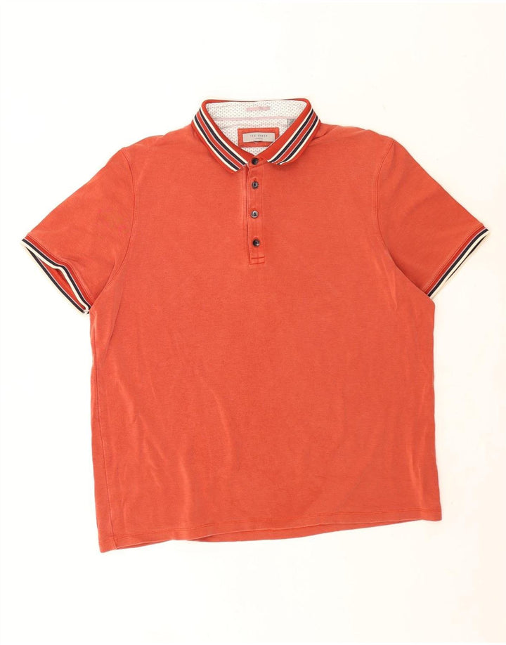 Polo para hombre Ted Baker XL Lyocell de rayas naranjas