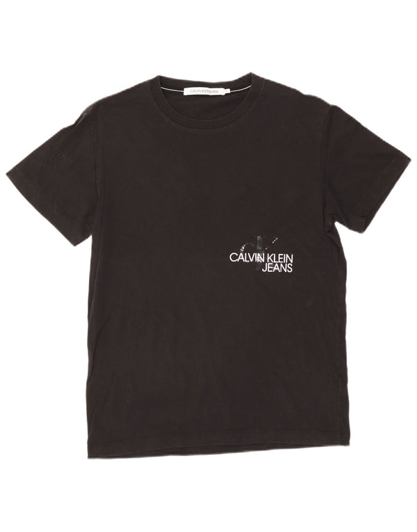 CALVIN KLEIN JEANS Camiseta gráfica para hombre Top Small Black Cotton