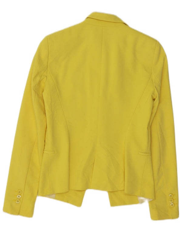 ZARA Chaqueta Blazer De 1 Botón Para Mujer UK 10 Small Poliéster Amarillo