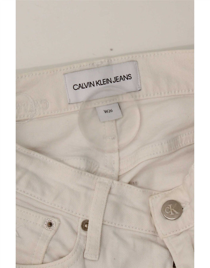 Vaqueros Calvin Klein Cónicos Para Mujer W26 L26 Blanco
