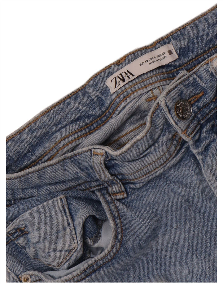 Zara Jeans Ajustados Desgastados para Mujer EU 40 Medium W30 L28 Azul