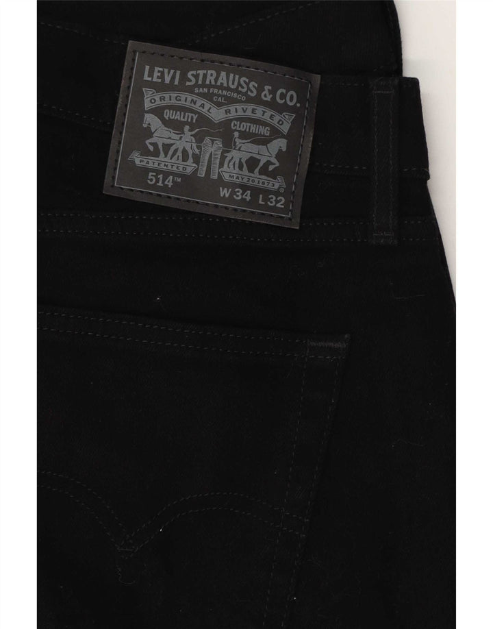 Levi's Vaqueros rectos 514 para hombre W34 L32 Algodón negro