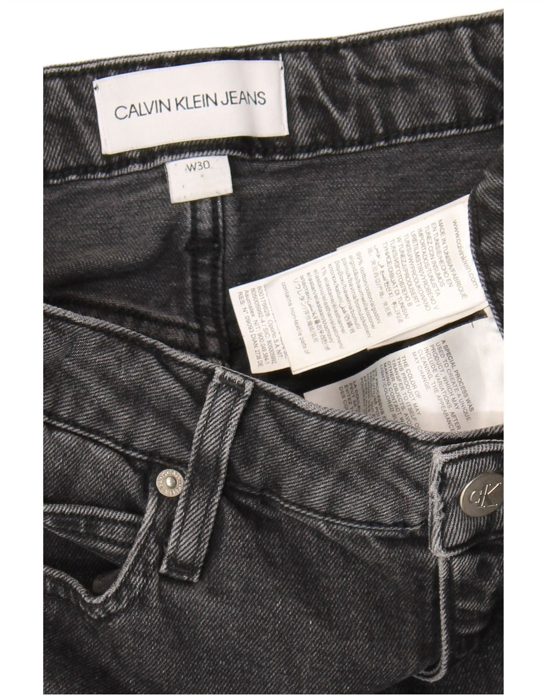 Falda Vaquera Calvin Klein Mujer W30 Algodón Gris Medio