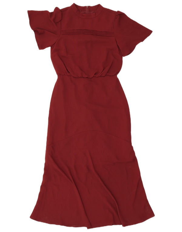 Oasis Womens Maxi Dress UK 8 Small Burgundy Polyester