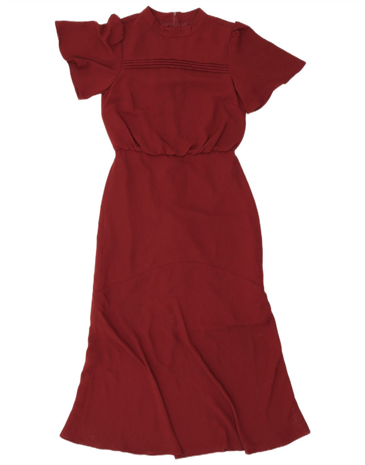 Vestido maxi para mujer Oasis UK 8 Small Poliéster burdeos