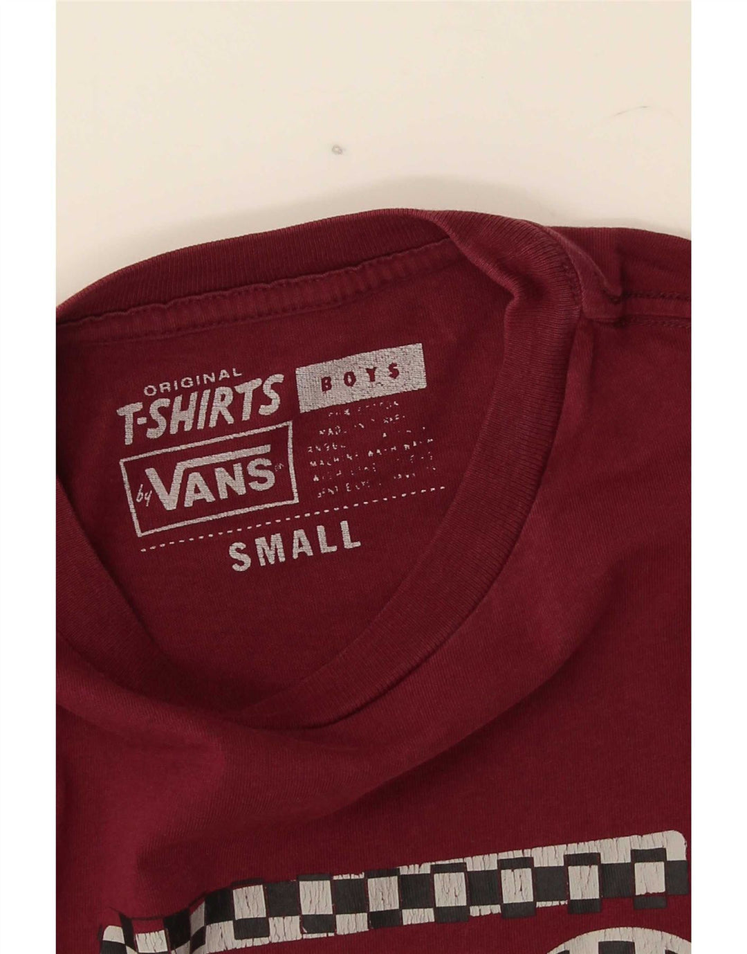 Vans Camiseta gráfica para niño 8-9 años Small Borgoña