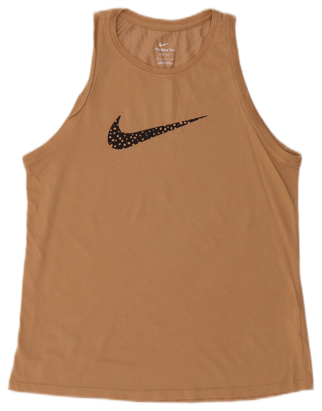 Nike Mujer Dri Fit Graphic Vest Top UK 12 Algodón Beige Medio