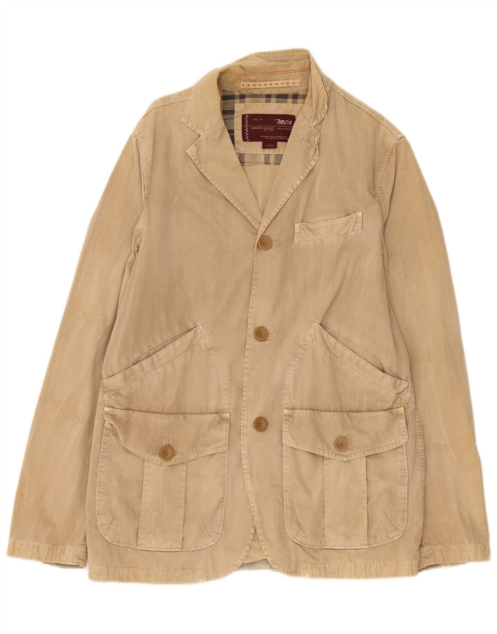 Marlboro Classics Chaqueta tipo blazer de 3 botones para hombre Reino Unido 40 Grande Algodón beige