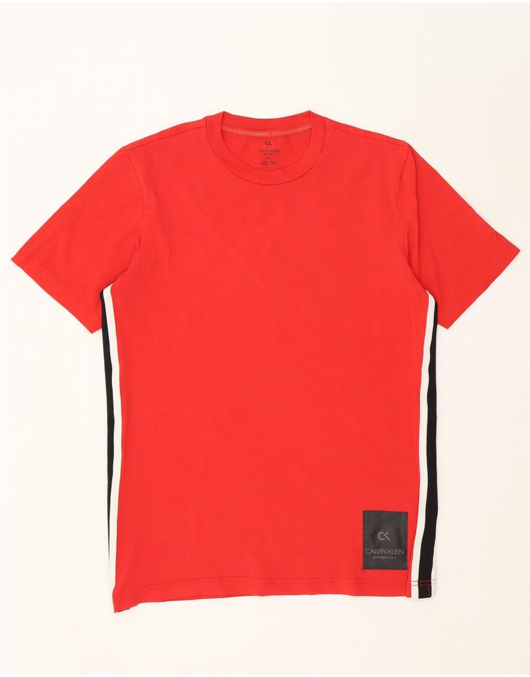 CALVIN KLEIN Mens T-Shirt Top Medium Red Cotton Vintage Calvin Klein and Second-Hand Calvin Klein from Messina Hembry 