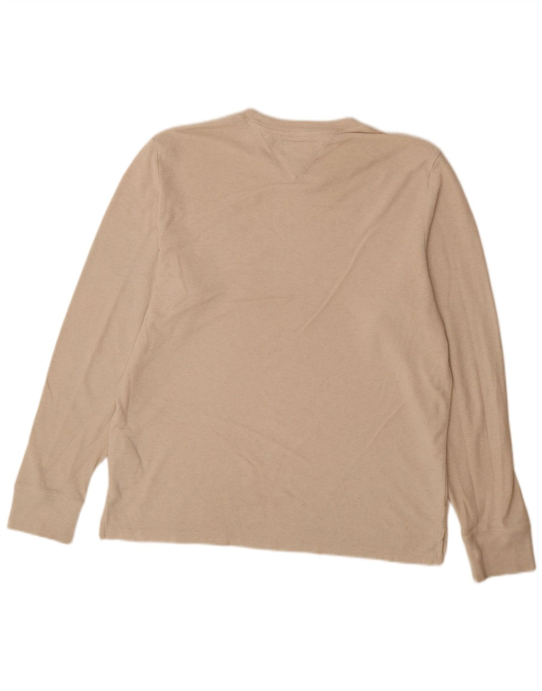 Tommy Hilfiger Hombre Top Manga Larga Grande Algodón Beige
