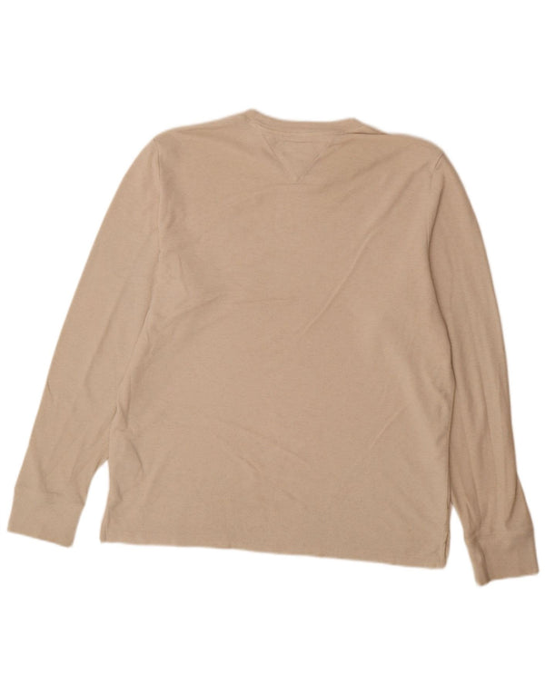 Tommy Hilfiger Hombre Top Manga Larga Grande Algodón Beige